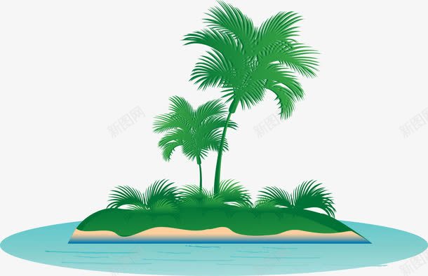 热带椰树png免抠素材_新图网 https://ixintu.com 休闲 夏天 夏季 夏季旅游 孤岛 小岛 岛 度假 旅游 椰子树 沙滩 海岛 海岛小船 海滩 海边 盛夏 绿岛