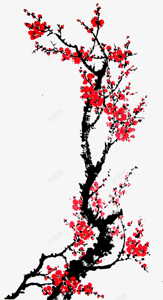 梅花水墨画1png免抠素材_新图网 https://ixintu.com 中国风 四君子 梅花 水墨画 画室宣传单水墨画