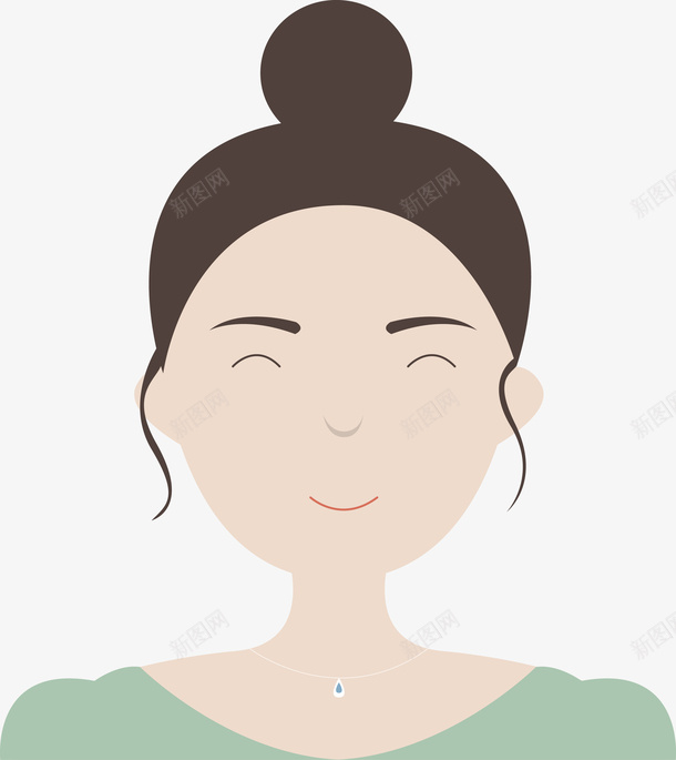 微笑的卡通美女矢量图eps免抠素材_新图网 https://ixintu.com 卡通女人 卡通女性 图案 圆脸 女人头像 女性 尖脸 瓜子脸 矢量图 美女 脸型图