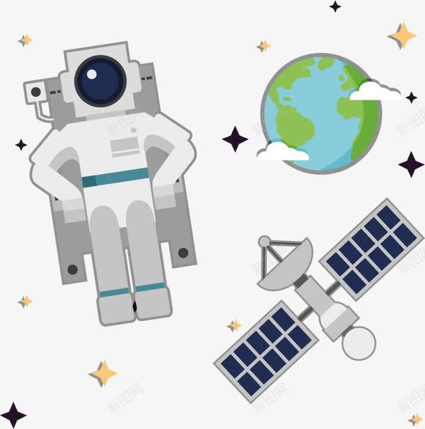 太空中的宇航员png免抠素材_新图网 https://ixintu.com 云 外空 杨利伟 白色背景 矢量素材 航天