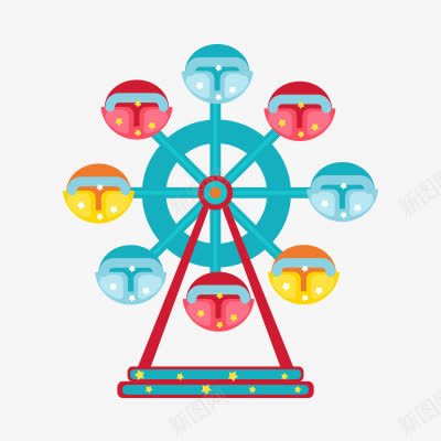摩天轮png免抠素材_新图网 https://ixintu.com 游乐园游戏设施摩天轮