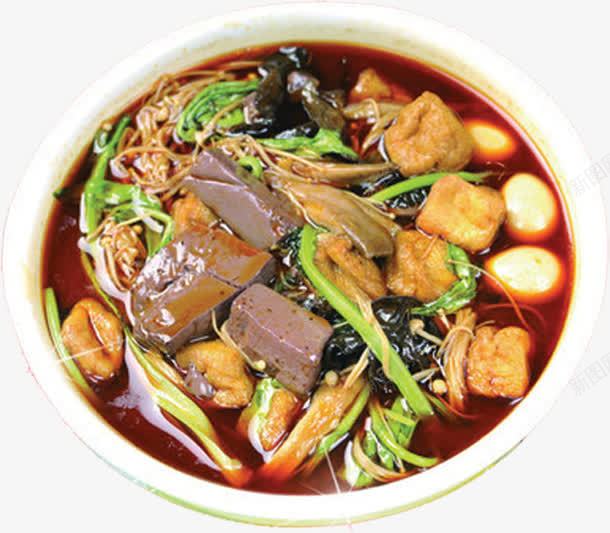 羊血油豆腐麻辣烫png免抠素材_新图网 https://ixintu.com 产品食物 夜宵 小吃 早餐 火锅 食物 香菇 香菜 麻辣