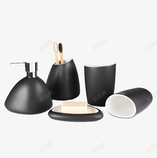 洗漱五件套装png免抠素材_新图网 https://ixintu.com 产品实物 套牙具 浴室用品 漱口杯