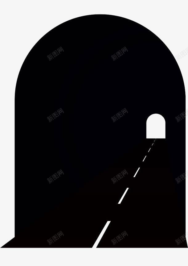 黑色手绘隧道图标png_新图网 https://ixintu.com 交通 公路 大路 手绘 蜿蜒 隧道 马路 黑色