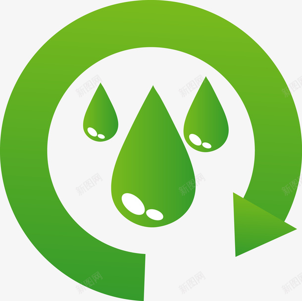 春雨标识矢量图图标ai_新图网 https://ixintu.com 天气降雨 标志 气候 矢量图 绿色 雨滴象征 雨滴预测
