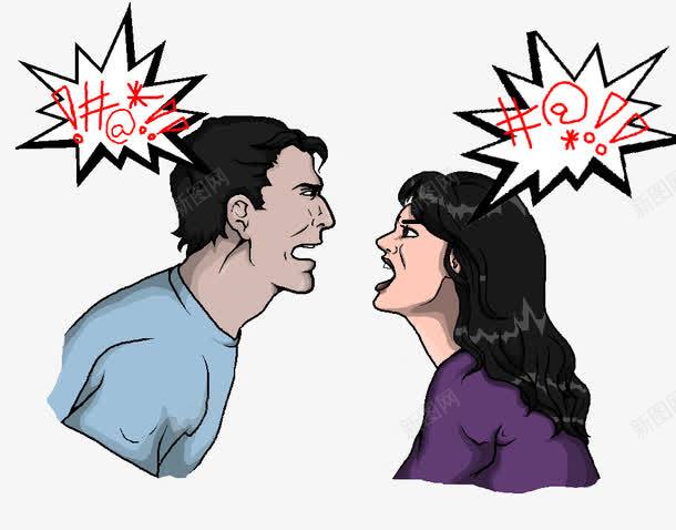 老国情侣吵架卡通png免抠素材_新图网 https://ixintu.com png图片 争吵 互骂的男女 免抠素材 吵架 外国人 夫妻吵架 老外
