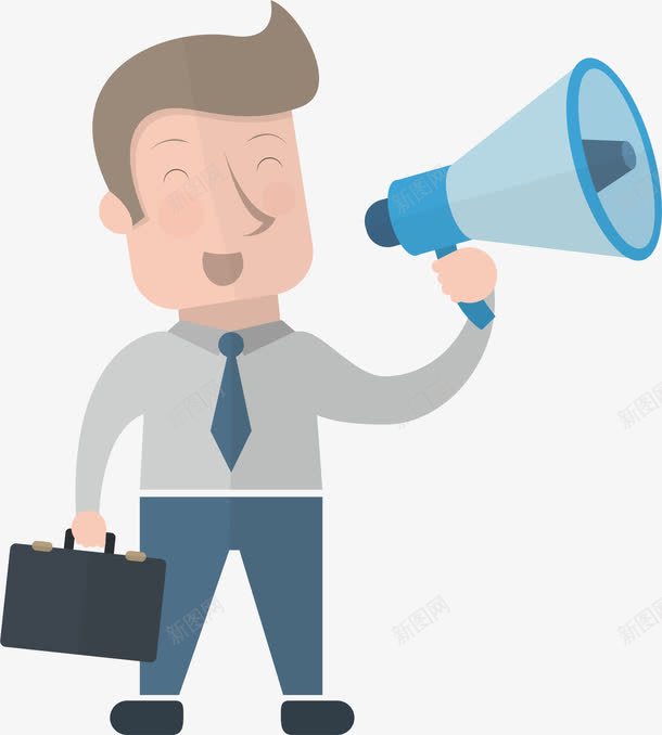 用扩音器的商人png免抠素材_新图网 https://ixintu.com 商人 宣布 扩音器 讲话 说话的人 通信