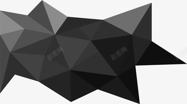 低多边形黑色结构体png免抠素材_新图网 https://ixintu.com 低多边形 抽象结构 晶体结构 黑色