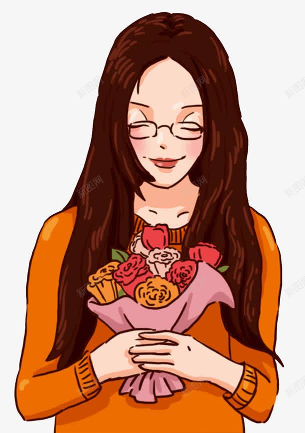 教师节卡通手绘美女老师png免抠素材_新图网 https://ixintu.com 910 卡通人物女教师 感谢老师 手捧鲜花 教师 教师节 美女