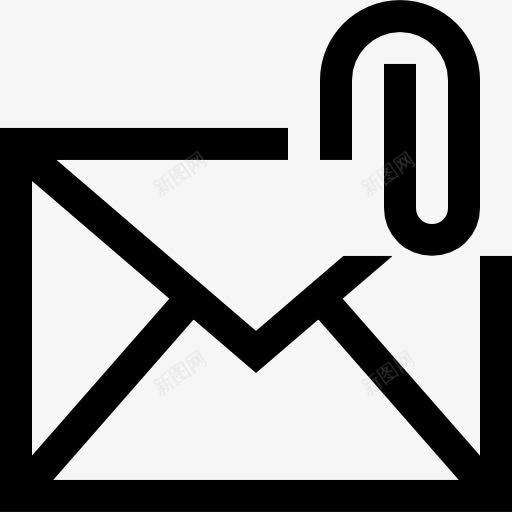 电子邮件的附件接口符号图标png_新图网 https://ixintu.com 信封 夹 界面 符号 邮件 附上电子邮件 附件