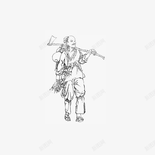 古典采药png免抠素材_新图网 https://ixintu.com 中医 中医古典 古典 古典采药 草药 药草 采药 采药人