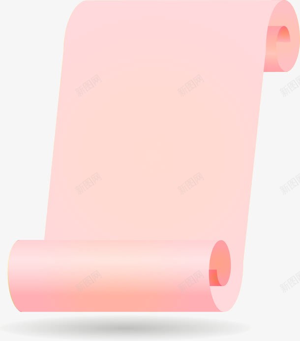 手绘粉色卷边纸张png免抠素材_新图网 https://ixintu.com 卷轴 卷轴纸 卷边纸张 古代卷书图 手绘 粉色 纸张