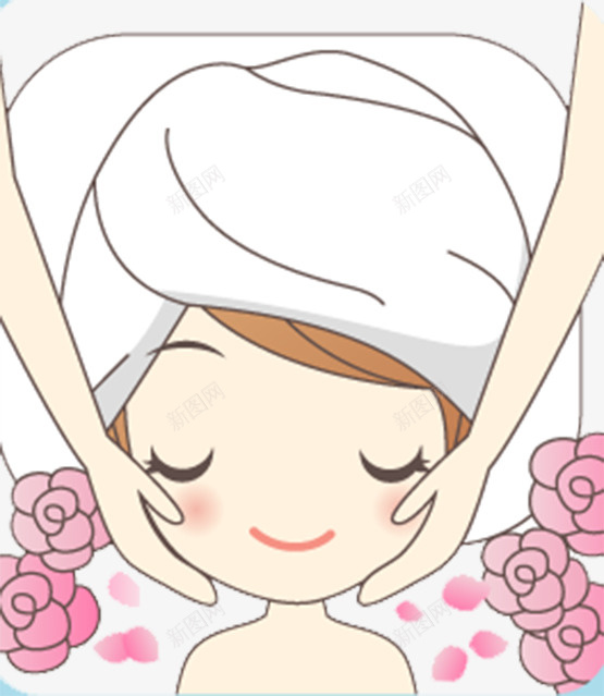 卡通女孩脸部按摩png免抠素材_新图网 https://ixintu.com 卡通手绘 卡通按摩 女孩 手绘人脸 护理 按摩 搽脸 洗脸 瘦脸按摩 美容 脸部