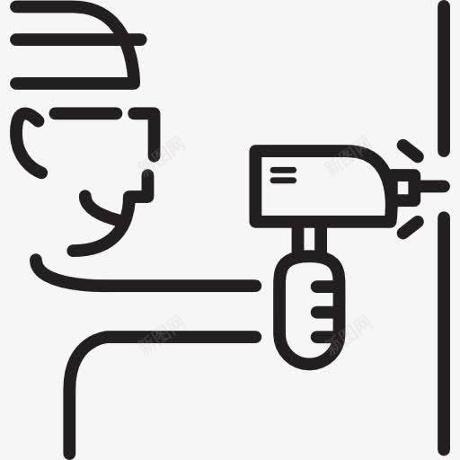 钻墙图标png_新图网 https://ixintu.com 修复 工人 工具 建筑 维修 钻孔