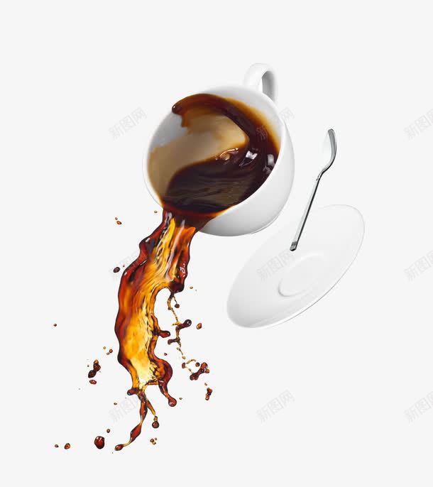 咖啡杯子效果png免抠素材_新图网 https://ixintu.com 免费下载 咖啡 宣传页 杯子 海报 火花飞溅 飞溅