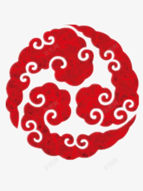 红色筋斗云装饰图案png免抠素材_新图网 https://ixintu.com 免费 免费图片 筋斗云 红色 装饰图案