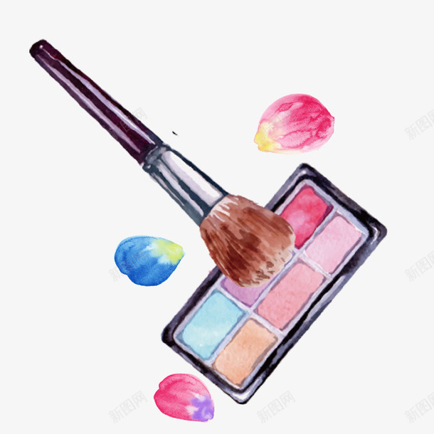 彩绘化妆毛刷psd免抠素材_新图网 https://ixintu.com 化妆毛刷 化妆用品 彩绘 精美 美妆工具 花瓣