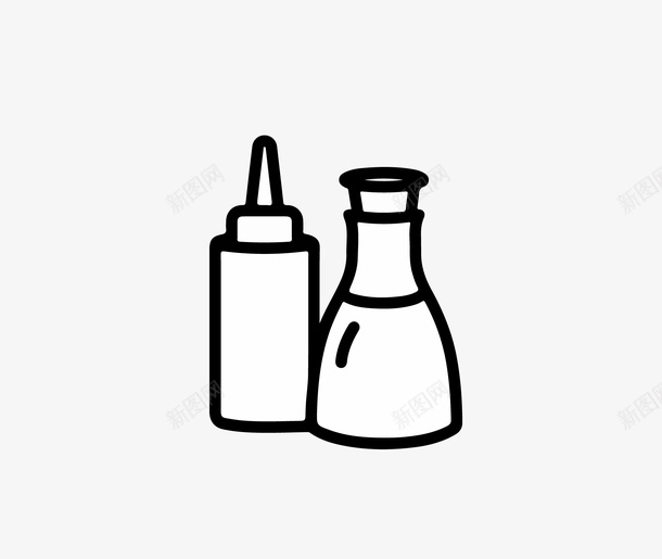 食品瓶线稿矢量图图标ai_新图网 https://ixintu.com ai格式 icon 图标 打酱油 瓶 调料瓶 酱油 酱油瓶 食品瓶 黑白 矢量图