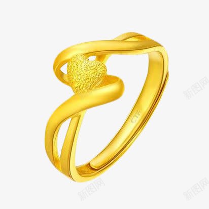 周大福环绕心黄金戒指png免抠素材_新图网 https://ixintu.com 产品实物 周大福 环绕心 珠宝 足金 黄金戒指