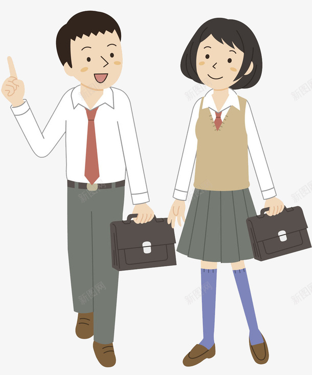 卡通交谈的人图png免抠素材_新图网 https://ixintu.com 交谈 人物 卡通 商务 女人 提包 插图 男人 高兴