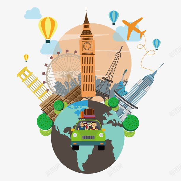 全家开车旅游元素图标png_新图网 https://ixintu.com 免抠 全家 图标 开车 抽象 旅游 景点 自驾游