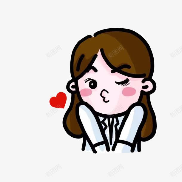 卡通害羞耸肩嘟嘴的女孩png免抠素材_新图网 https://ixintu.com 嘟嘟嘴 害羞女孩 爱心 眨眼嘟嘴 耸起肩膀