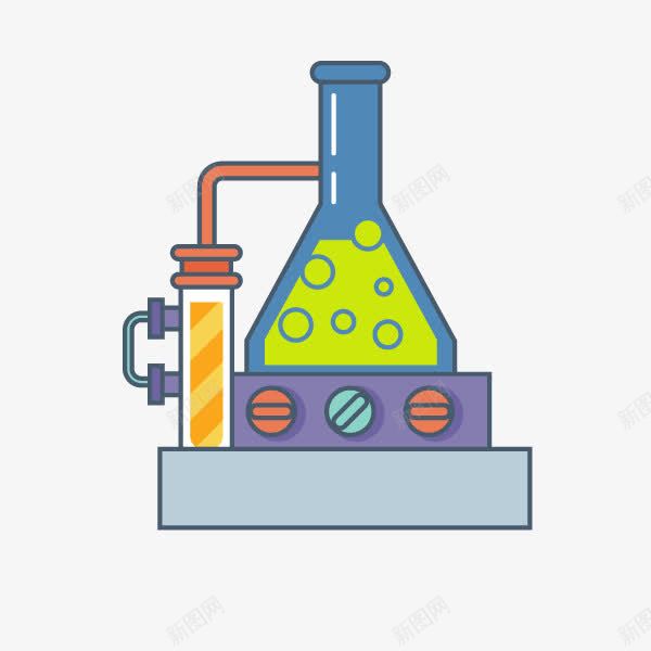 手绘卡通实验道具png免抠素材_新图网 https://ixintu.com 动画 化学 化学反应 化学实验 实验 实验过程 实验道具 烧杯 科学 试管