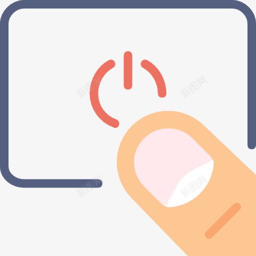 点击图标png_新图网 https://ixintu.com 手势 手和手势 手指 手的手势 指向 水龙头 电源按钮