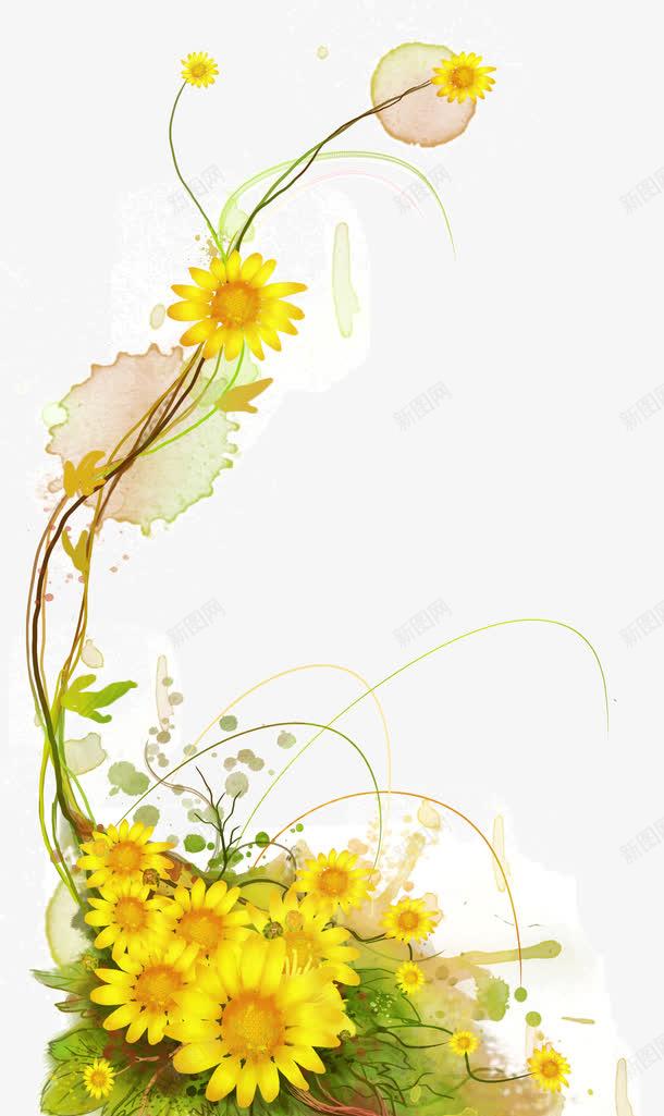 向日葵花边png免抠素材_新图网 https://ixintu.com 向日葵 花边 黄色