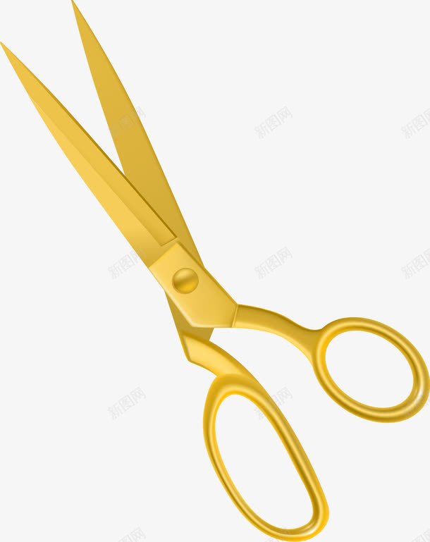 手绘金色剪刀png免抠素材_新图网 https://ixintu.com 剪刀 剪子 手绘 金色