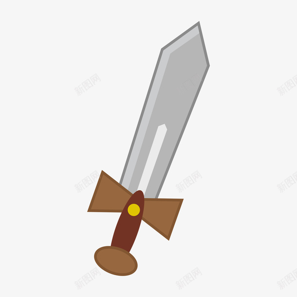 一把长剑武器卡通图png免抠素材_新图网 https://ixintu.com 刀刃 卡通 棕色手把 武器 武器库 王子 简图 长剑