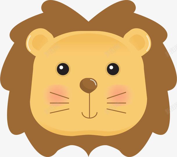 手绘可爱狮子头像png免抠素材_新图网 https://ixintu.com 动物头像 卡通 可爱 手绘 狮子 矢量图案