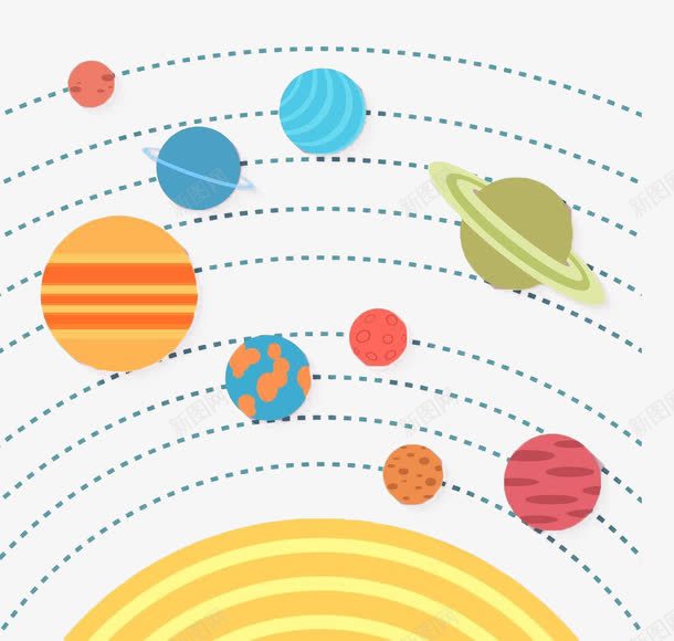 手绘行星轨际png免抠素材_新图网 https://ixintu.com 卡通 手绘 星系 星轨 行星 银河星系 银河系