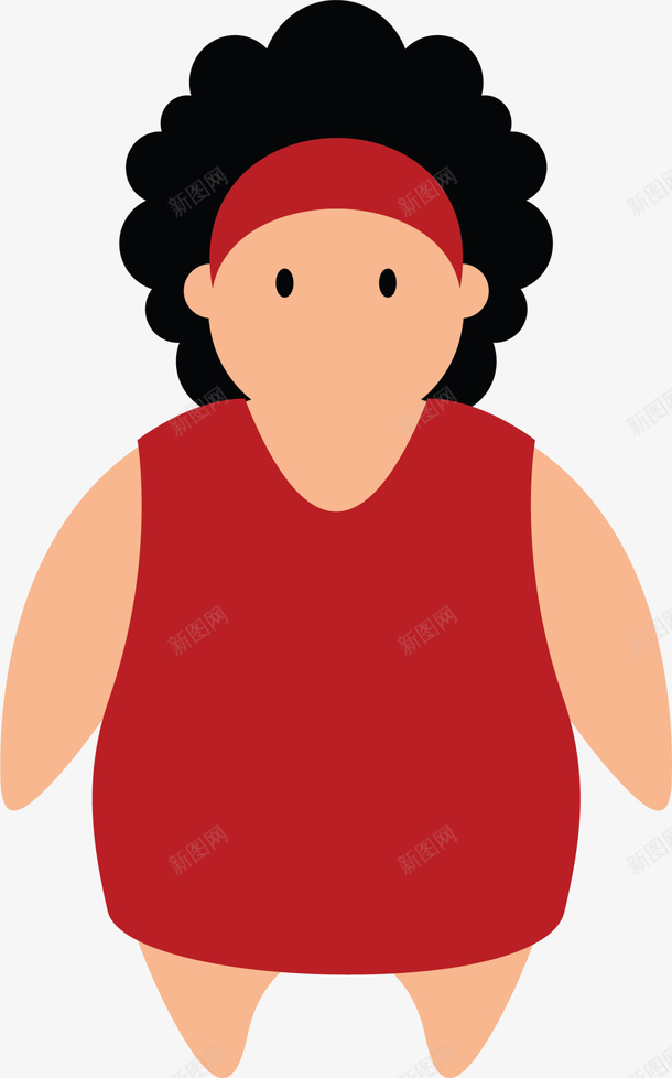 红衣扁平卡通女胖子png免抠素材_新图网 https://ixintu.com 世界肥胖日 体重 健康 女胖子 红衣女孩 胖女孩 胖子