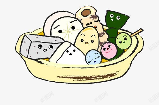 卡通手绘彩色关东煮png免抠素材_新图网 https://ixintu.com 关东煮 卡通手绘 嫩豆腐 彩色 素食 豆制品 豆腐 食材 食物