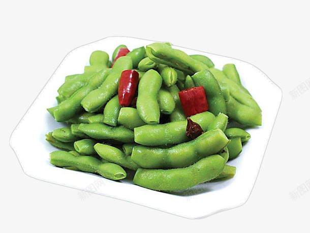 葱翠美味盐水毛豆png免抠素材_新图网 https://ixintu.com 人人爱吃 可口 咸咸的 小吃 新鲜 盐水毛豆 绿油油 美味 葱翠 餐前小菜