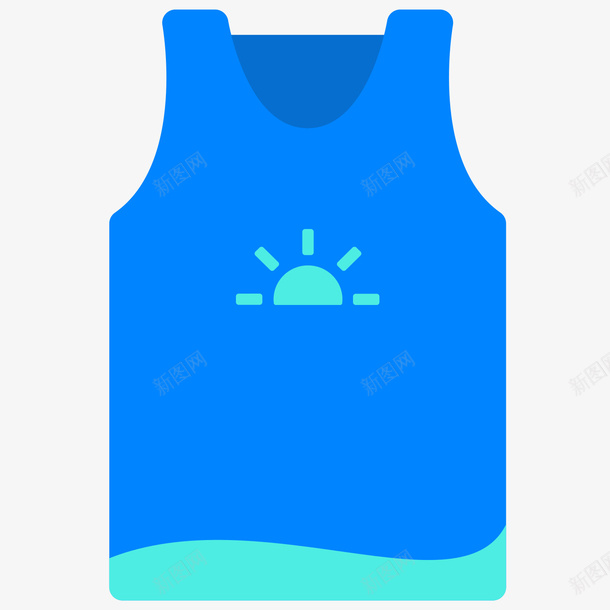 蓝色扁平化T恤元素图标png_新图网 https://ixintu.com 半袖 卡通图标 扁平化 服装 穿着 背心 蓝色 马甲