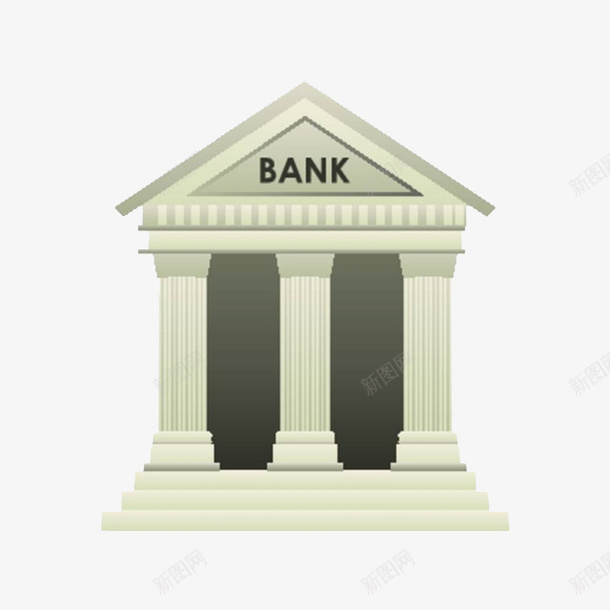 手绘银行网点白色石头png免抠素材_新图网 https://ixintu.com bank 手绘银行 灰色 石头 金色银行 银行 银行网点