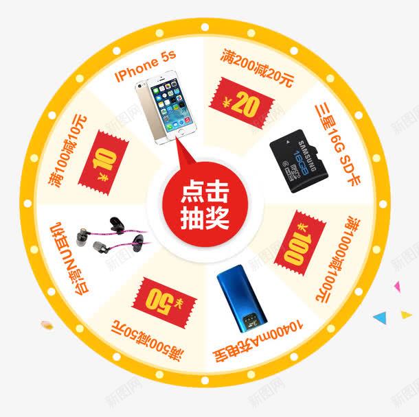 点击抽奖png免抠素材_新图网 https://ixintu.com 幸运抽奖 幸运轮盘 新年抽奖