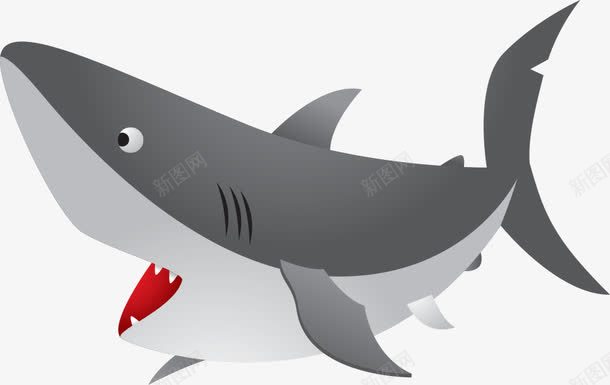 凶猛的海上鲨鱼张嘴png免抠素材_新图网 https://ixintu.com 凶猛的鲨鱼 平面鲨鱼素材 海上鲨鱼 鲨鱼矢量