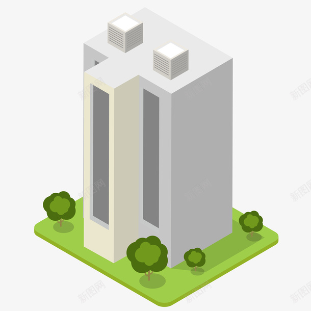 高层建筑案矢量图ai免抠素材_新图网 https://ixintu.com 建筑 房子 房屋 投影 植物 模型 立体 纹路 质感 阴影 高层 矢量图