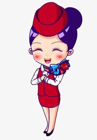 微笑的空姐png免抠素材_新图网 https://ixintu.com 卡通 图案 形象 服务 空乘人员