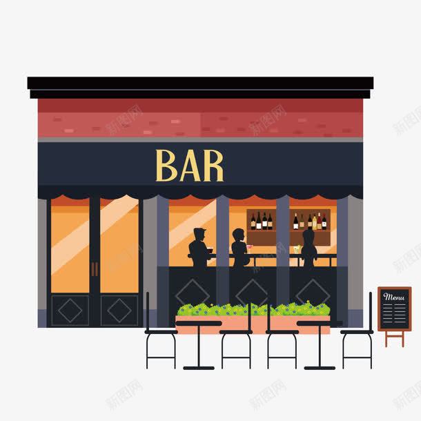 卡通小酒馆png免抠素材_新图网 https://ixintu.com 商业空间 店铺效果图 店铺装修 矢量店铺 门店形象设计 门店设计
