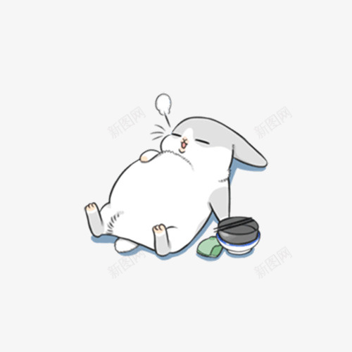 吃饱了的猫咪png免抠素材_新图网 https://ixintu.com png图形 png装饰 动物 卡通吃饱 吃饱 猫咪 碗筷 装饰 饱足