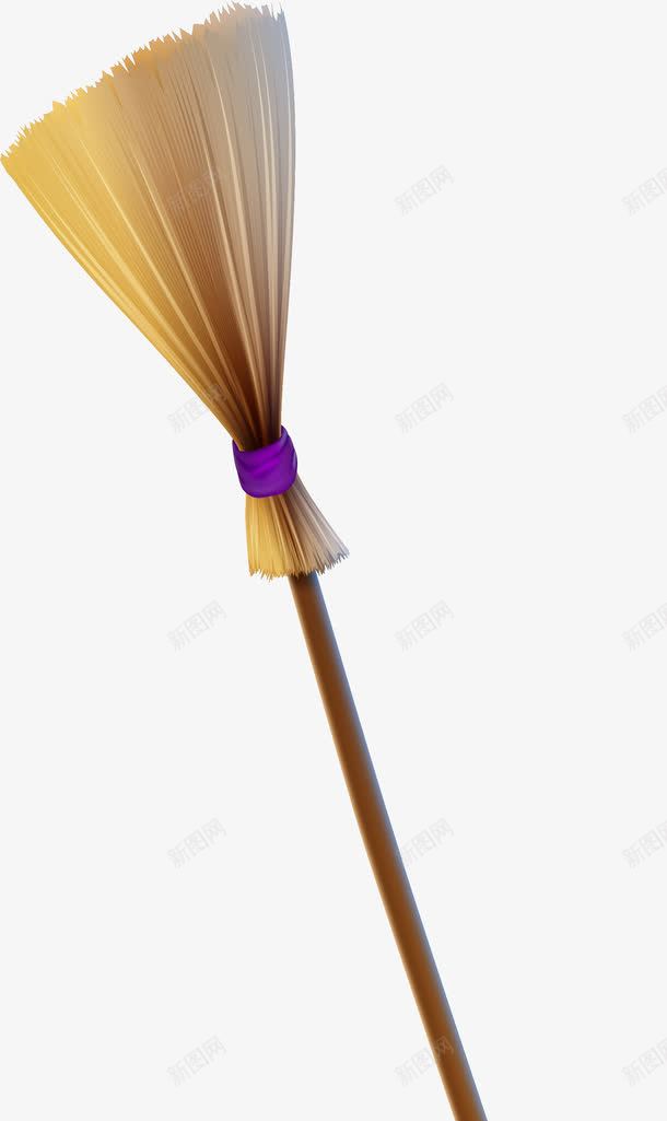 黄色魔法扫把png免抠素材_新图网 https://ixintu.com 免抠PNG 巫婆 巫师 扫把 装饰图案 魔法 黄色