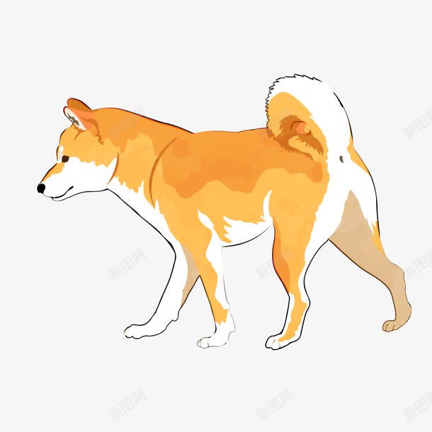 黄色卡通柴犬png免抠素材_新图网 https://ixintu.com 卡通小狗 卡通柴犬 宠物狗 背景装饰 黄色小狗