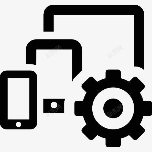 显示平板智能手机齿轮图标png_新图网 https://ixintu.com iPad 手机 手机屏幕展示图 手机设置 技术 电脑屏幕