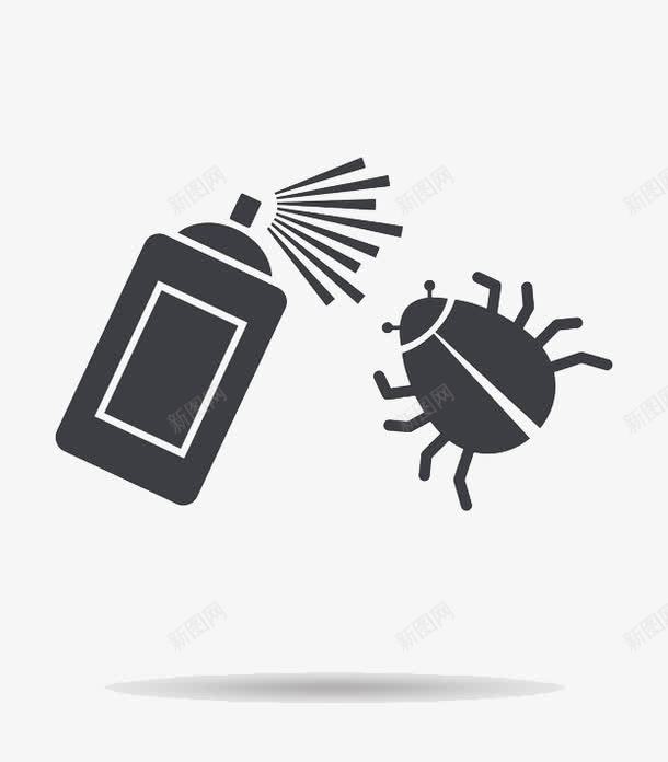 黑白简约除虫标志图标png_新图网 https://ixintu.com 杀虫 杀虫剂 杀虫喷雾 标志 消灭蚊子 除害虫 除虫