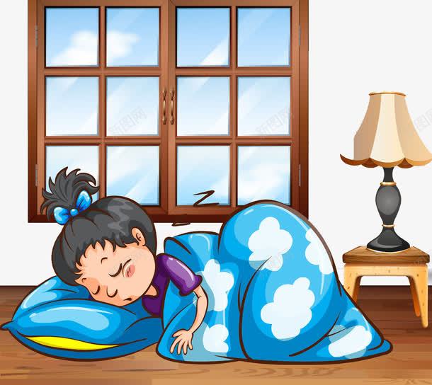睡觉的女孩png免抠素材_新图网 https://ixintu.com 可爱女孩 女孩 早晨 熟睡 盖被睡觉 睡觉