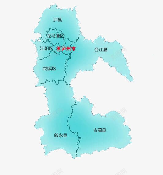 四川泸州市地图png免抠素材_新图网 https://ixintu.com 四川地图 四川省地图 地图 泸州市 泸州市地图
